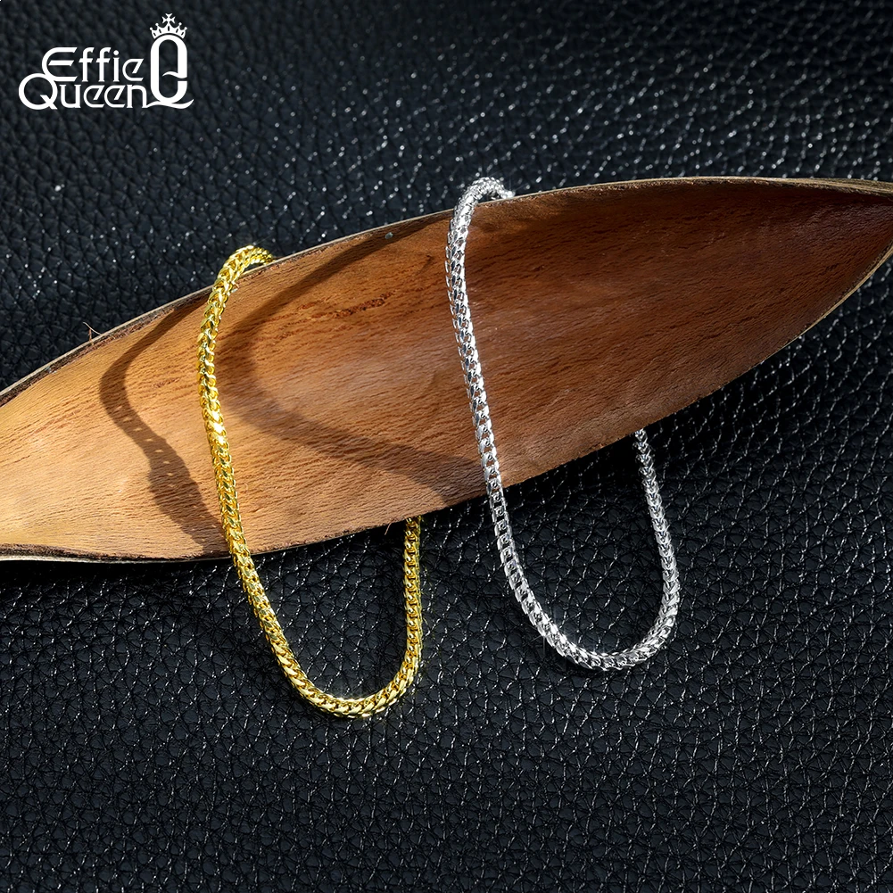 

EFFIE QUEEN S925 Серебряный винтажный браслет-цепочка 2 мм с плетением «Драконья кость» для женщин и мужчин, изящное украшение для банкетов SB223