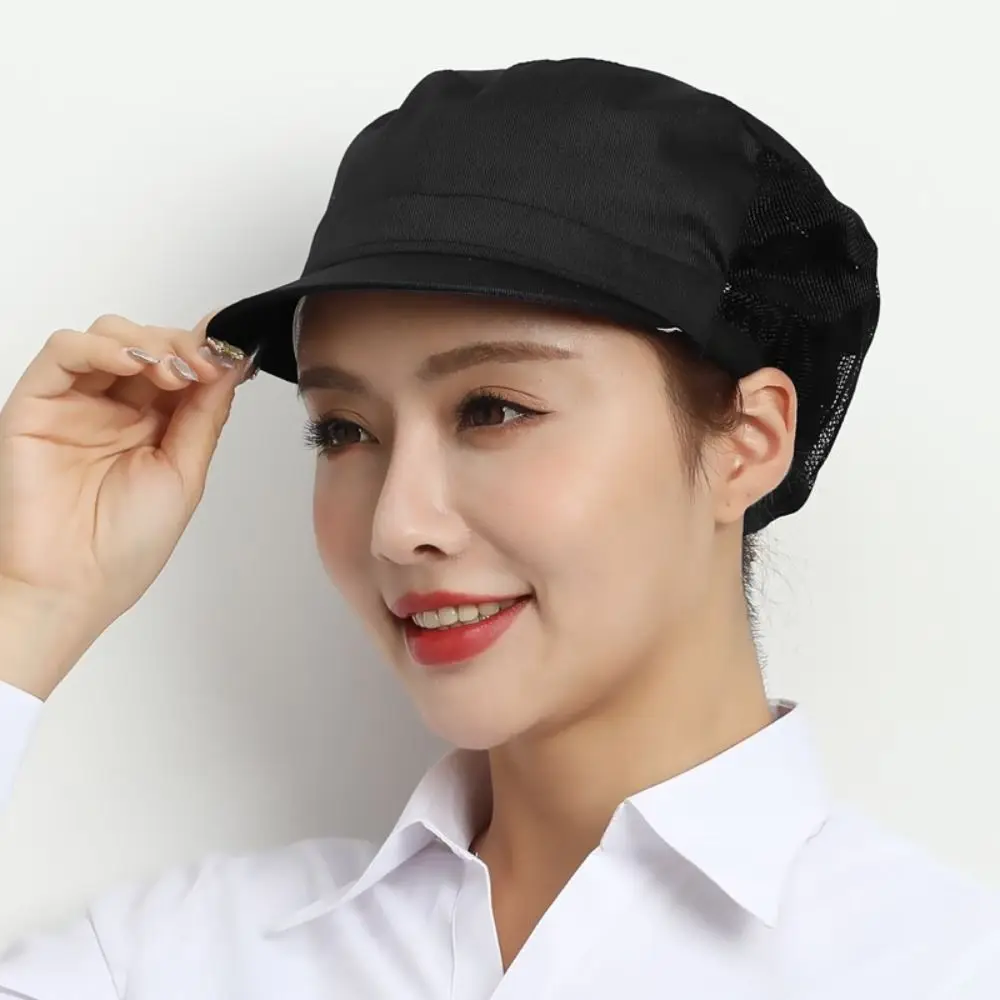 Cloth Work Hat Chic Food Service Work Wear Cooking Hygienic Cap Smoke-proof Dust Breathable Mesh Chef Hat Hotel Restaurants