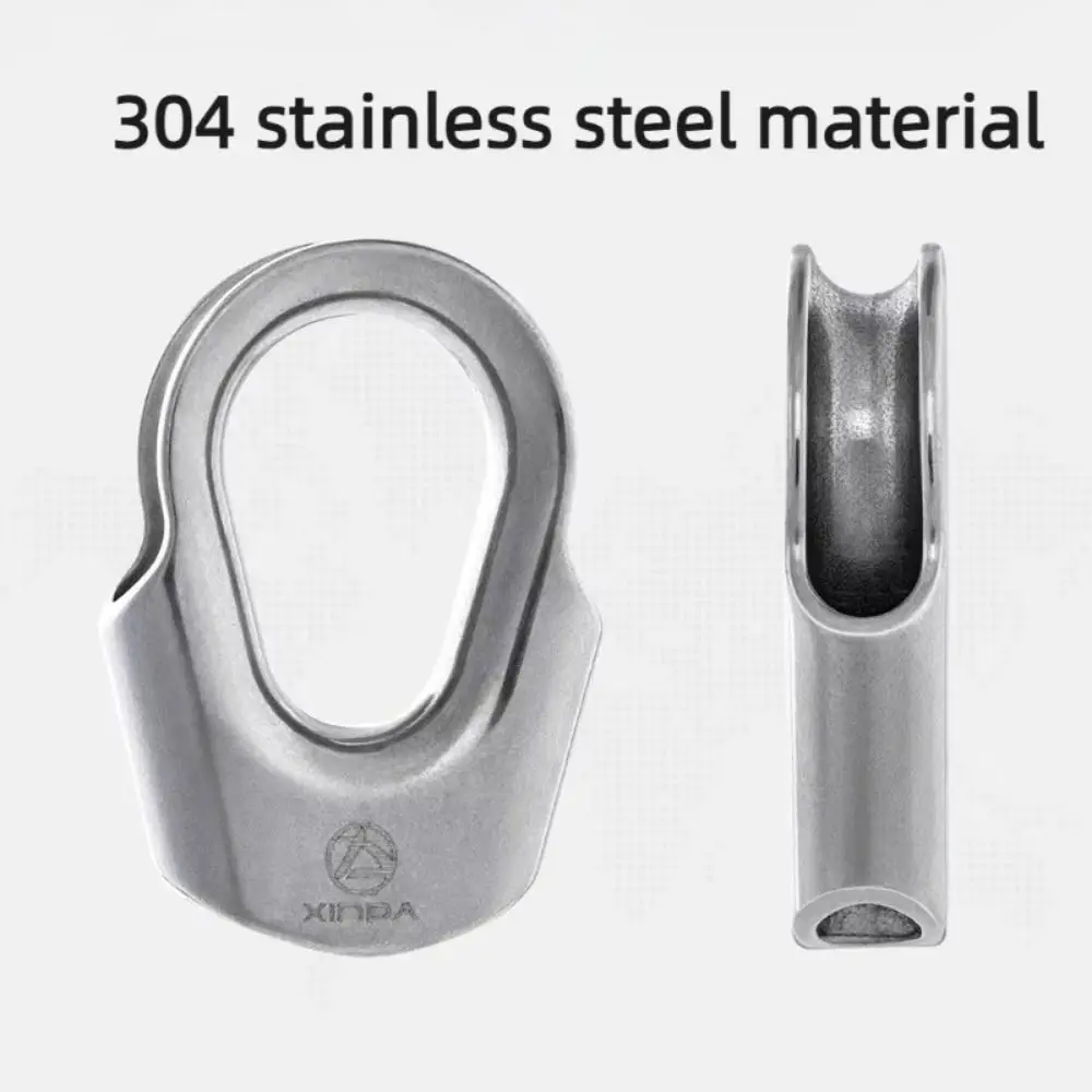 304 Stainless Steel Protective Rope Sleeve Wear Resistance High Strength Heavy-duty Heart-shaped Ring Rope Protection