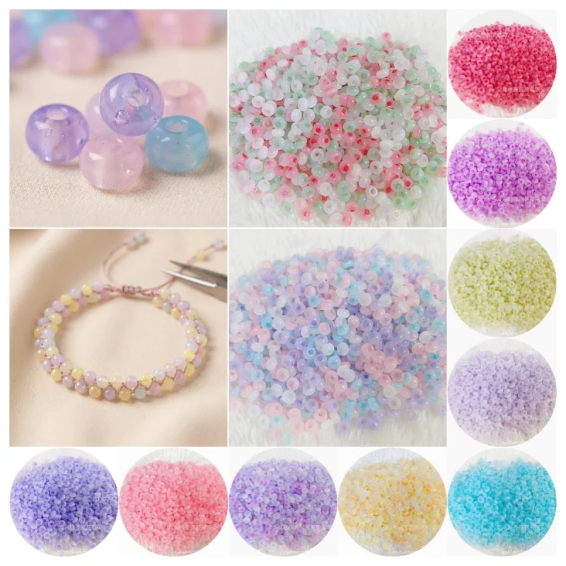 170 Pieces of 2x4mm Imitation Jade Cat Eye Rice Bead Calculation Plate Beads Handmade DIY Bead Necklace Accessories
