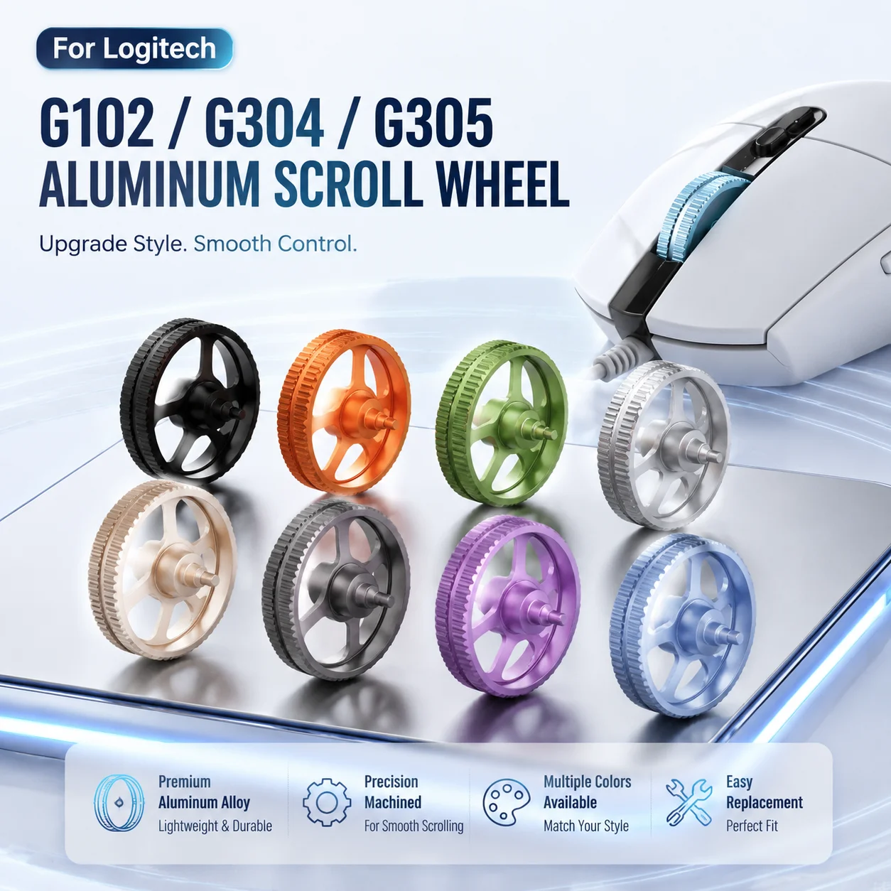 Mouse Wheel For Logitech G102 G304 G305 - Gaming Mouse Metal Scroll Roller Mice Replacement Accessory 2026 Mew 1PCS