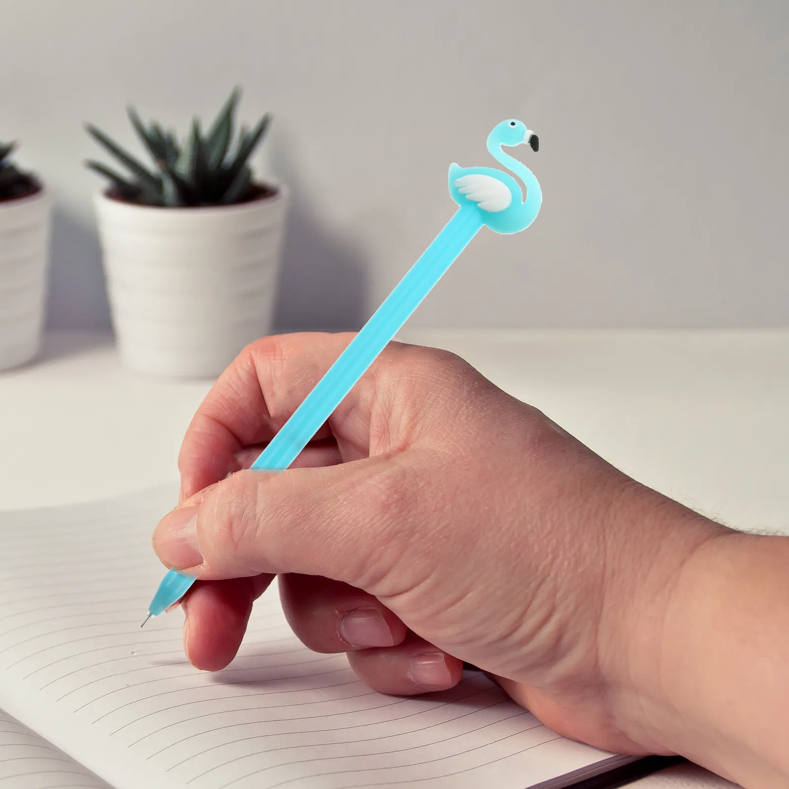 

10Pcs Carbon Gel Ink Pen Swan Style 0.5mm Creative Design Comfortable Grip Writing Drawing Student Office Stationery Lovely