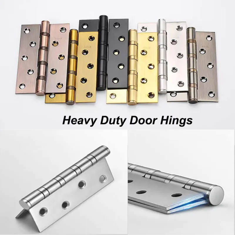 

4/5Inch Stainless Steel Mute Hinges With Screws Heavy Duty Hinges For Wood Thickened Room Door Hinge Hardware Accessories 2/4pcs
