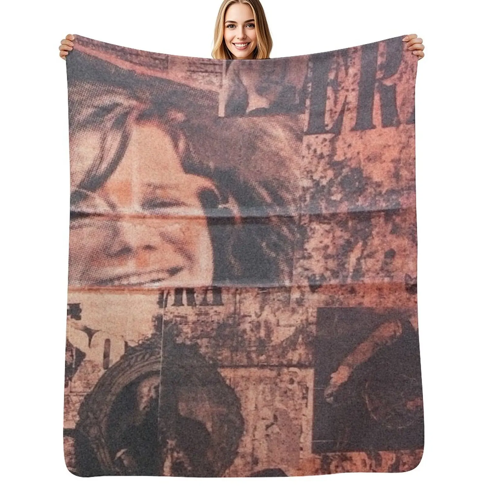 Red Vintage Wall with Janis Joplin Throw Blanket Hairy halloween Fashion Sofas Winter beds blankets ands Shaggy Blankets