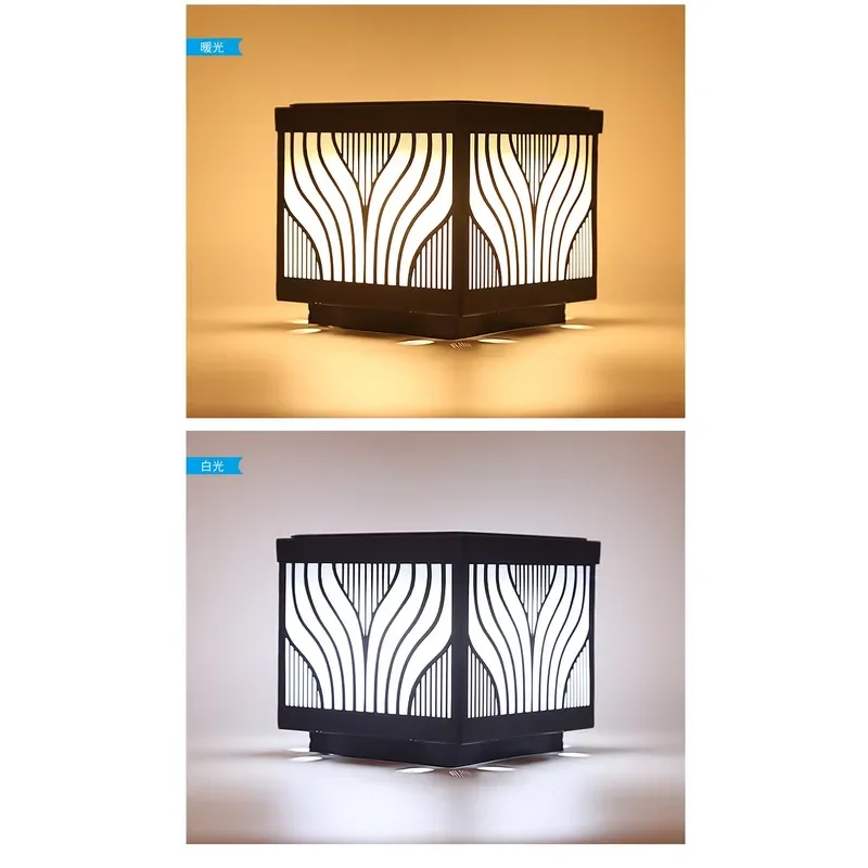 Modern Outdoor Waterproof LED Column Headlights IP65 Solar Pillar Lights High CRI 90 3000K Warm White for Landscape Courtyard