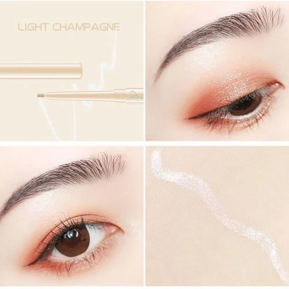 Waterproof Eyeliner Pencil Non-Smudge Matte Gel Eyeliner Pen Colorful Glitter Champagne Lying Silkworm Pencil Cosmetics