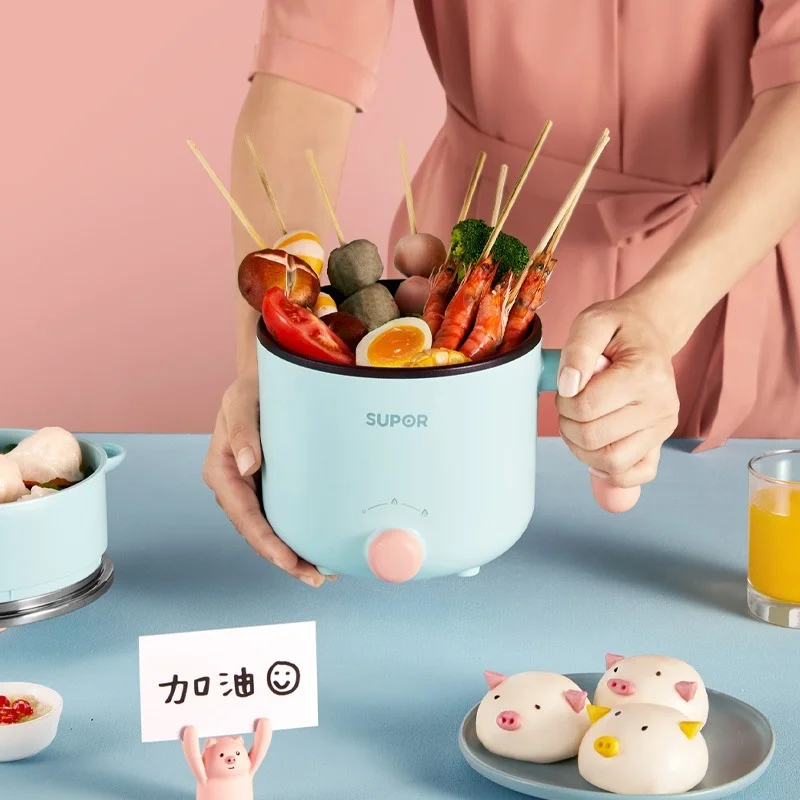 220V Mini 1.2L Penanak Nasi Listrik Antilengket Multi Penggorengan dengan Steamer Rumah Tangga Memasak Hot Pot Mini Hotpot Listrik