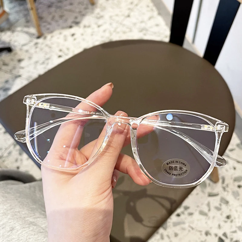Übergroße runde ultraleichte Myopiebrille für Damen und Herren, schützende Computerbrille, optische Brille, Dioptrien 0–1,0–1,5–6,0 – Detail 3