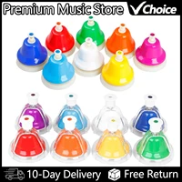 Orff-juego de instrumentos musicales coloridos, campana de mano de 8 notas, Juguete Musical para niños, educación temprana para bebés, hermoso regalo de Navidad