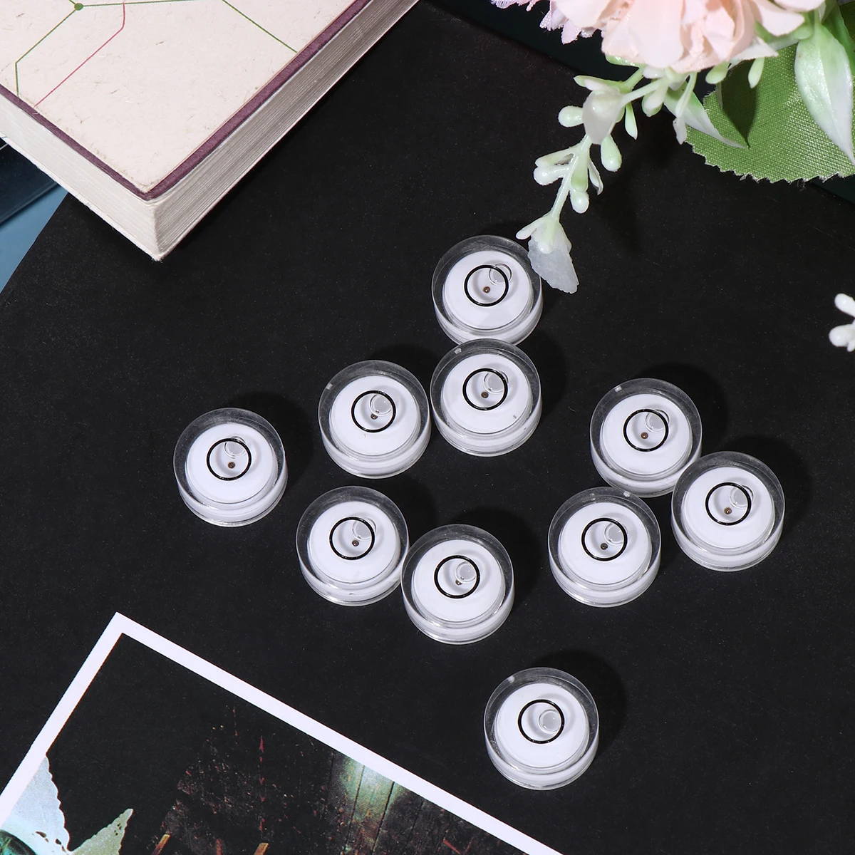 16pcs Horizontal Bubble Level Circular Levelling Instrument Portable White Bubbles High Accuracy Level
