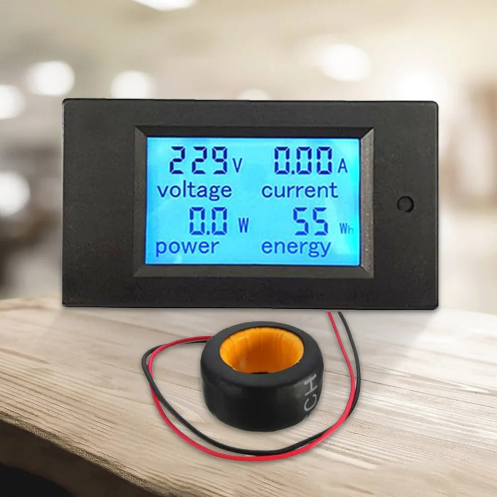 100A التيار المتناوب 80-260 فولت الرقمية LCD الفولتميتر مقياس التيار الكهربائي فولت واط السلطة متر مراقبة الطاقة المنزل عداد كهربائي