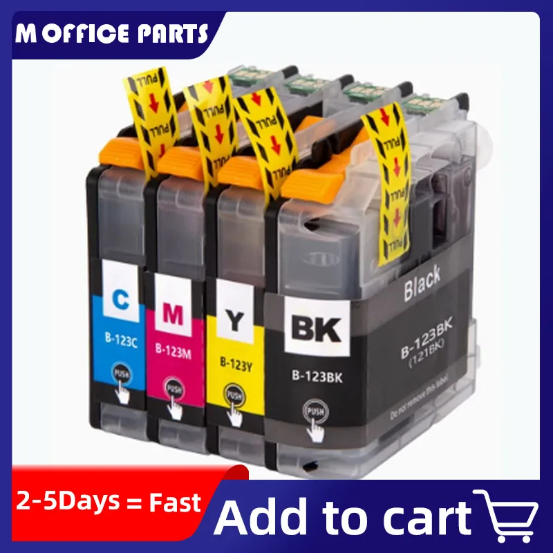 4Color LC121 For Brother LC 123 LC123 Full Ink Cartridge For Brother MFC J4410DW J4510DW J4610DW J4710DW J470DW J6920DW Printer