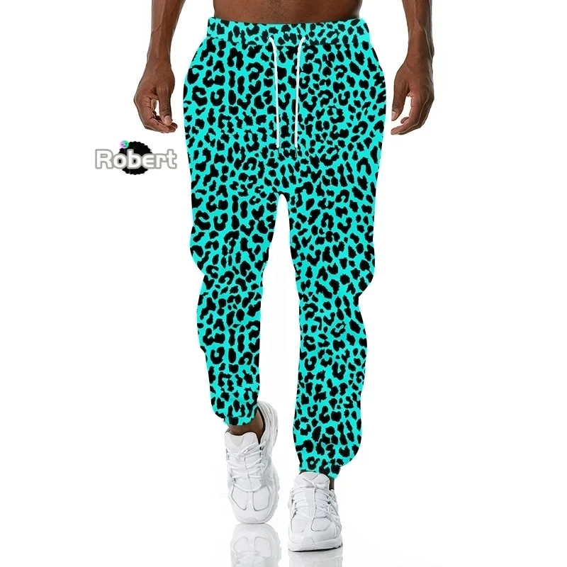 Pink Leopard Pattern Men Sweatpants 3D Print Golf Y2k Pants Man Casual Sports Jogger Color Outdoors Tennis Drawstring Trousers