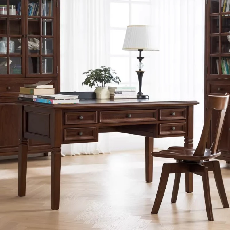 Wooden Villa Office Desks American Style Homestay Advanced Minimalist Hotel Office Desks Modern Furniture Escritorio Ls40bgz