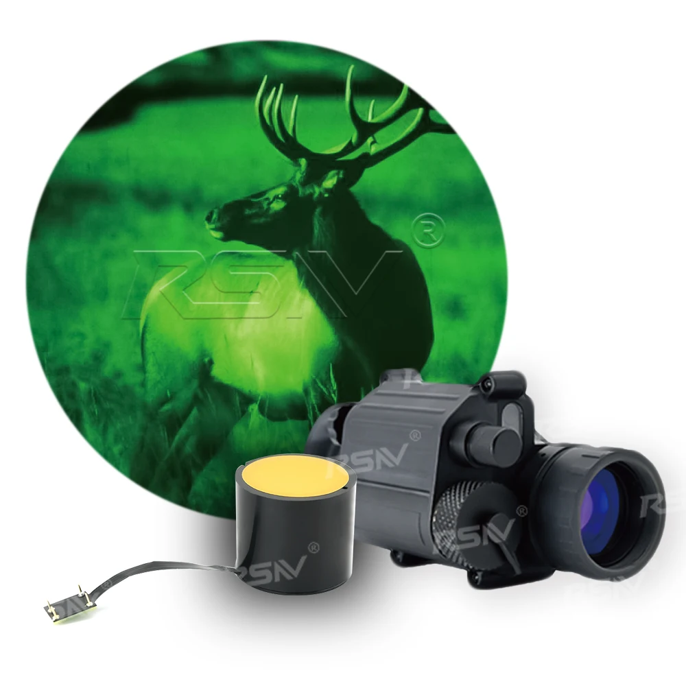 

RSNV Night Vision Monocular 18mm FOM1400+ Manual Gain Gen2+ Image Intensifier Tube MX11769 Pig Tail Type Tube For PVS14