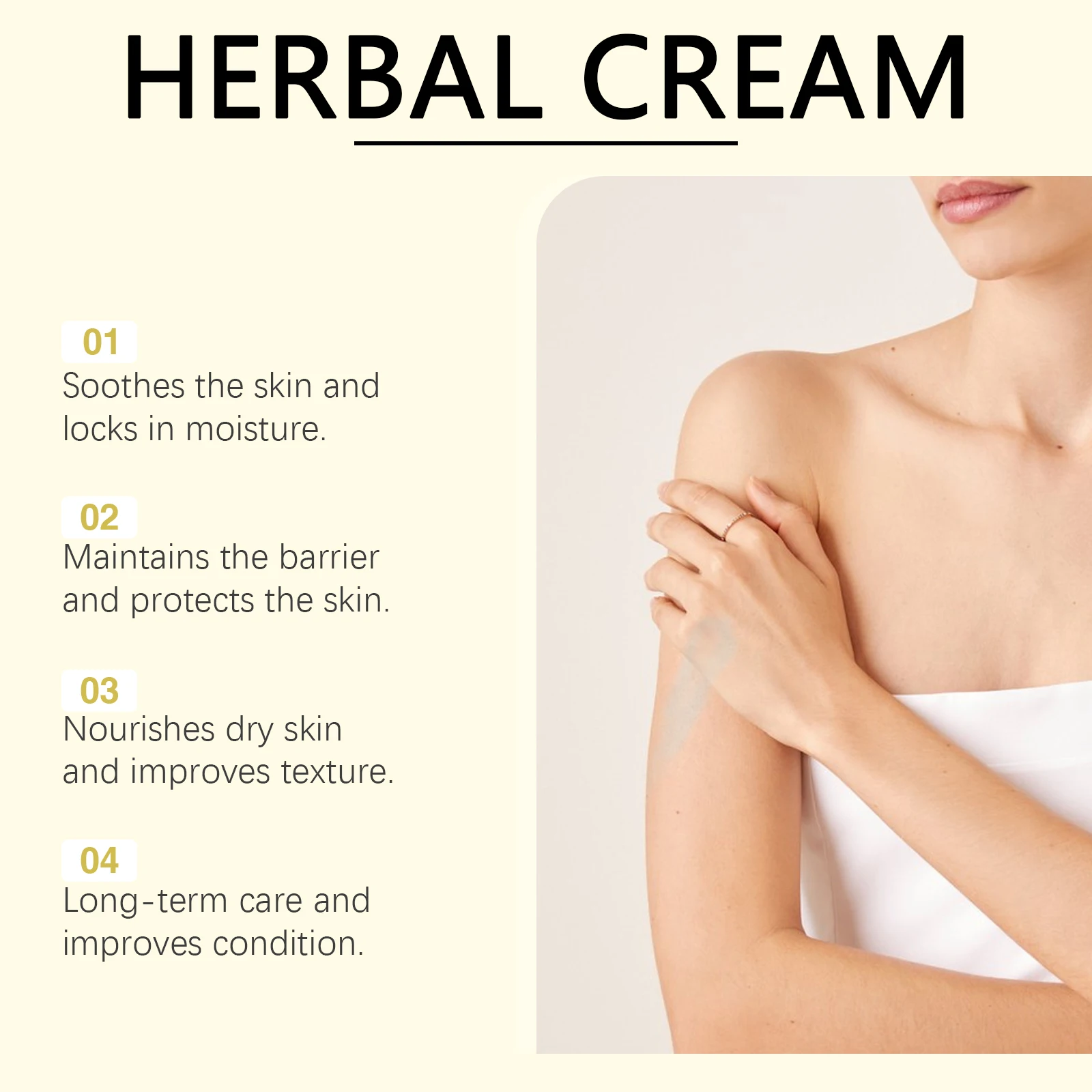 Herbal Cream Soothing Moisturizing Skin Cream with Tea Tree Centella Asiatica for Dry Skin Daily Nourishing Improve Skin Dryness
