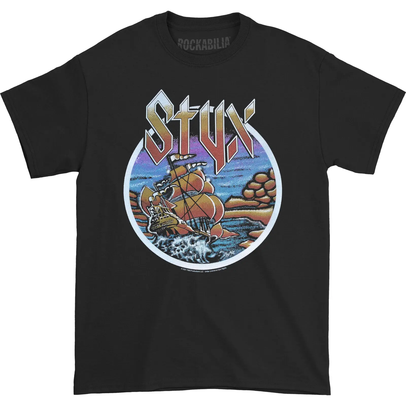 Men'S Styx Come Sail Away Slim Fit T Shirt Xxxx Large Black