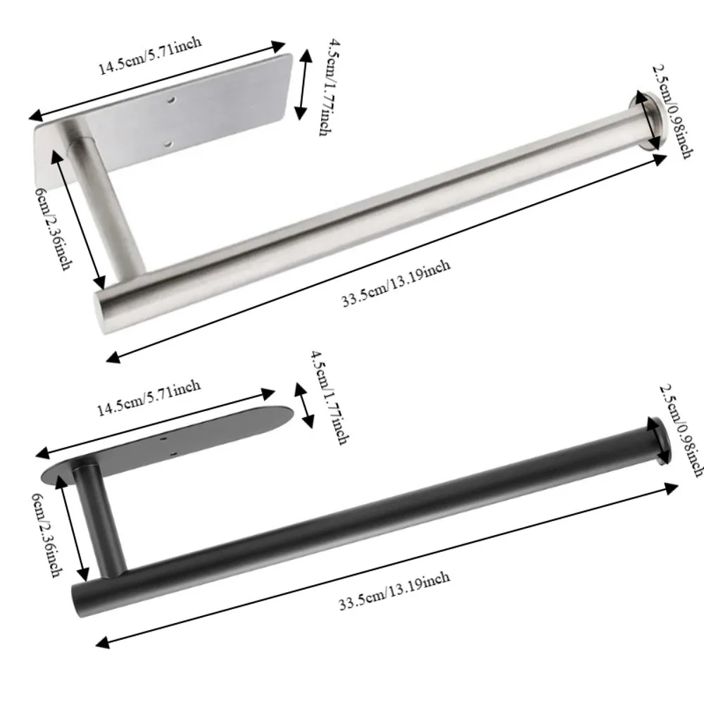 Stainless Steel Paper Towel Holder Sturdy Waterproof Paper Holder Practical Easy Install Roll Dispenser