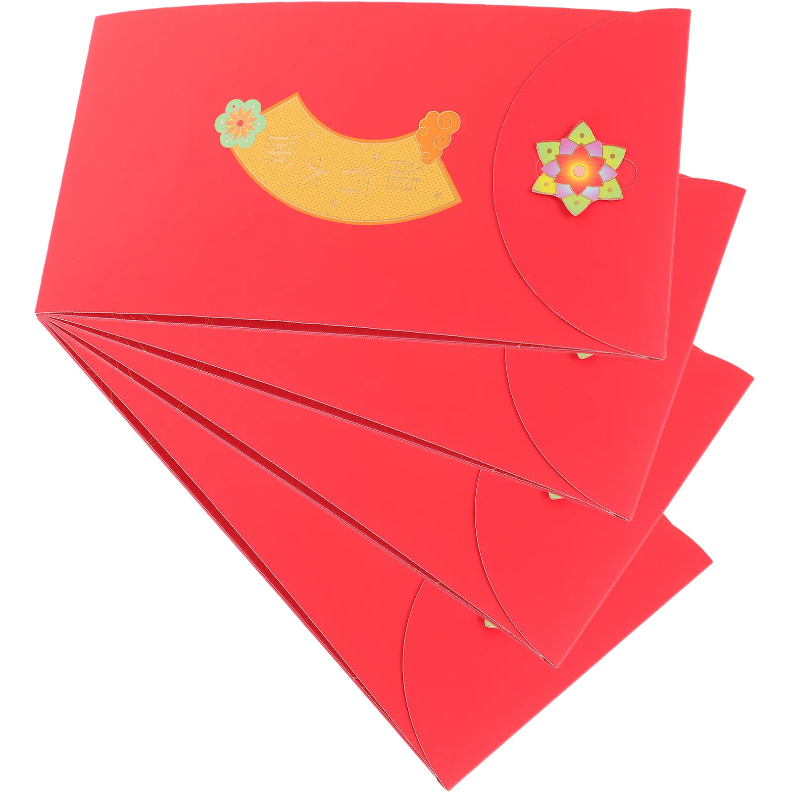 

4Pcs Red Envelopes 3D Chinese Style Paper Red Packets Year of Dragon Money Bags New Year Festival Cash Gifts Money Envelope