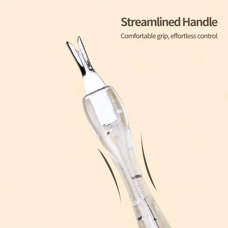 Cuticle Pusher Remover, Stainless Steel Dead Skin Scraper, Manicure Tool for Cutting Cuticles & Hangnails, V-Shaped