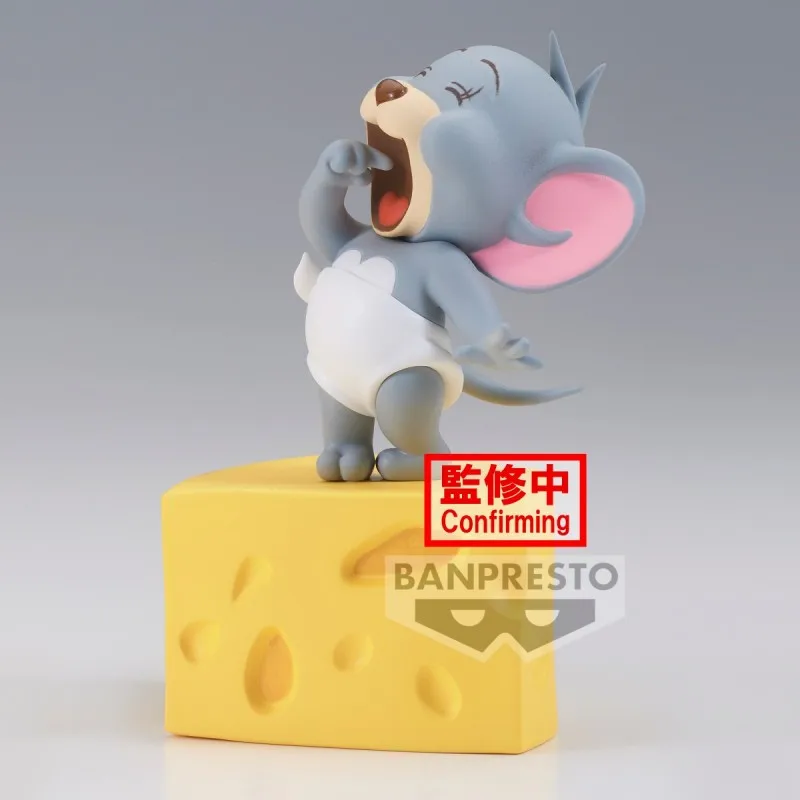 Bandai Original Tom and Jerry Anime Figure I LOVE Cheese Jerry Tuffy Action Figure Toys For Kid Gift Collectible Model Ornaments