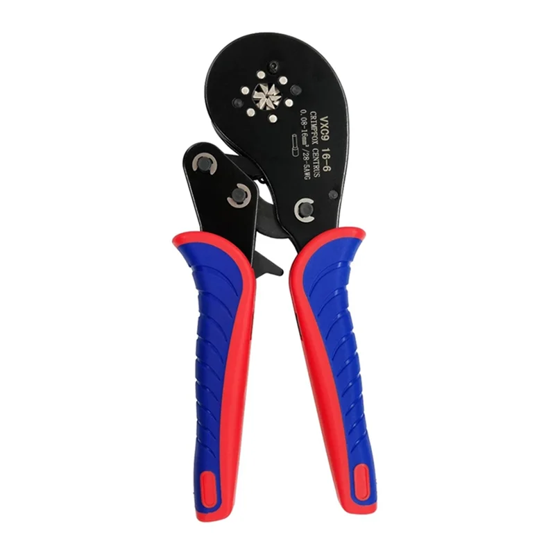 

VXC9 16-6 Crimping Pliers Tubular Terminal Crimping Tools Electrical Pliers 0.08-16mm² High Precision Clamp Set-Red