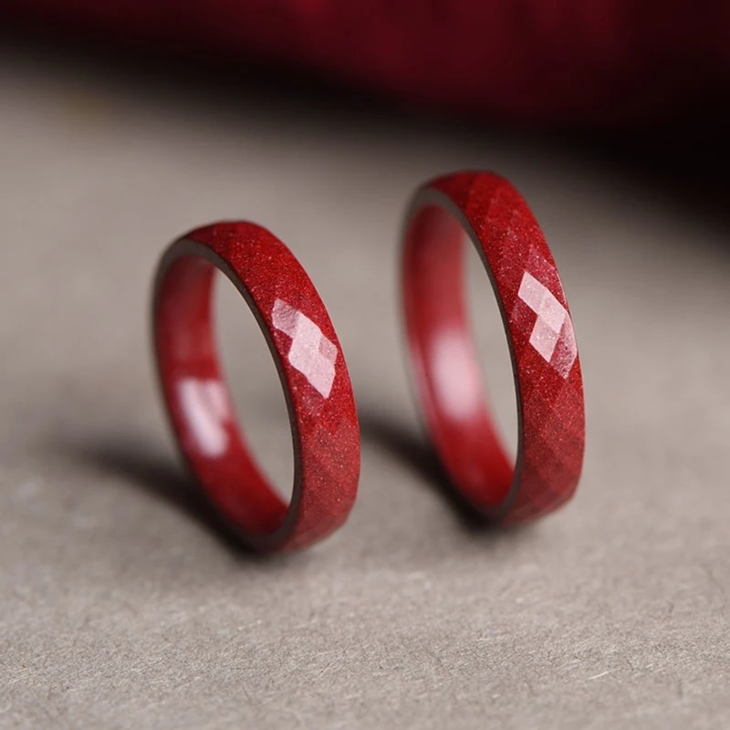 Female Red Plain Ring Super Self-discipline Original Stone Ring Male Jewelry