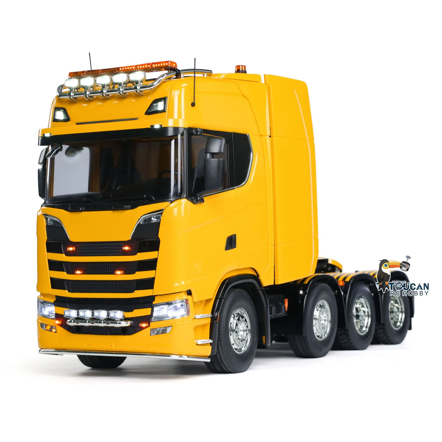 NEW 56371 타미야야 1/14 스케일 8X4 770S 투칸 페인팅 조립 완료 RC 트랙터 트럭 무선 조종 트럭 라이트 사운드 장난감 모델