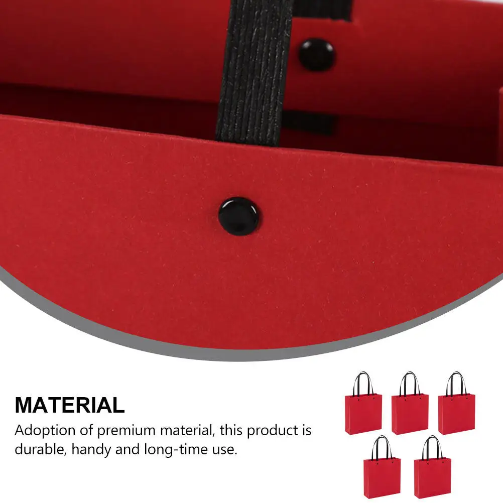 5Pcs Red New Year Present Pouch Premium Quality Handy Long-Term Use for Party Favors Easter Decor Gifts Candies Cookies Storage