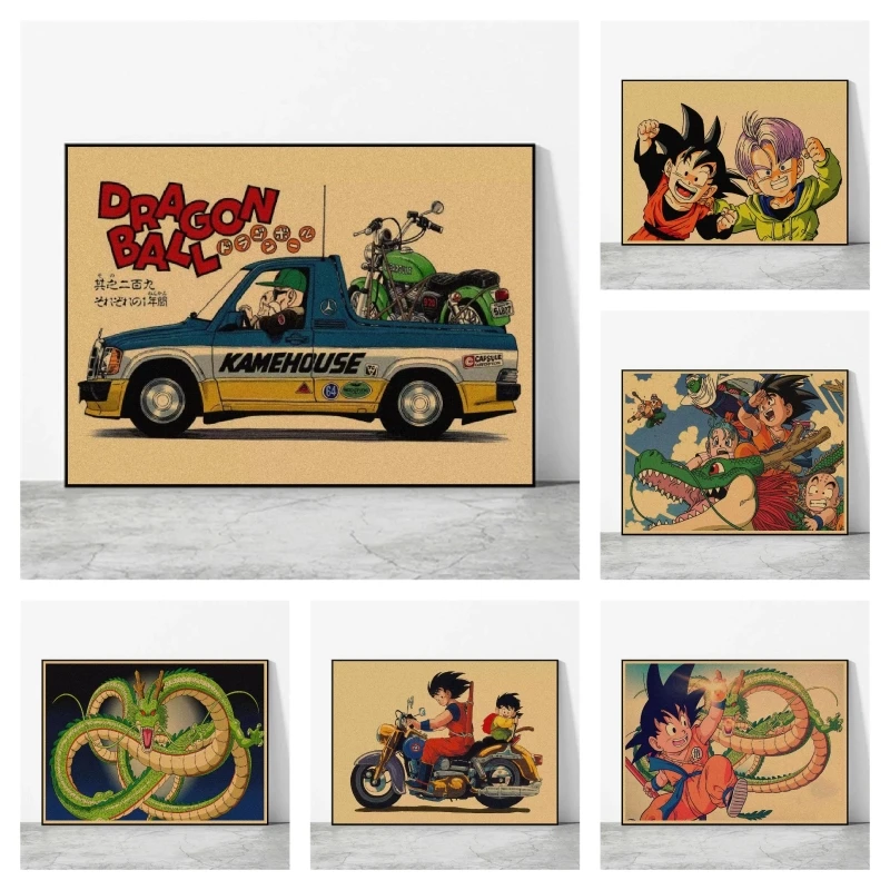 

Dragon Ball Decor Painting Goku Shenron More! Classic Anime Elements on High - Quality Canvas Perfect for Anime Fans' Wall Decor