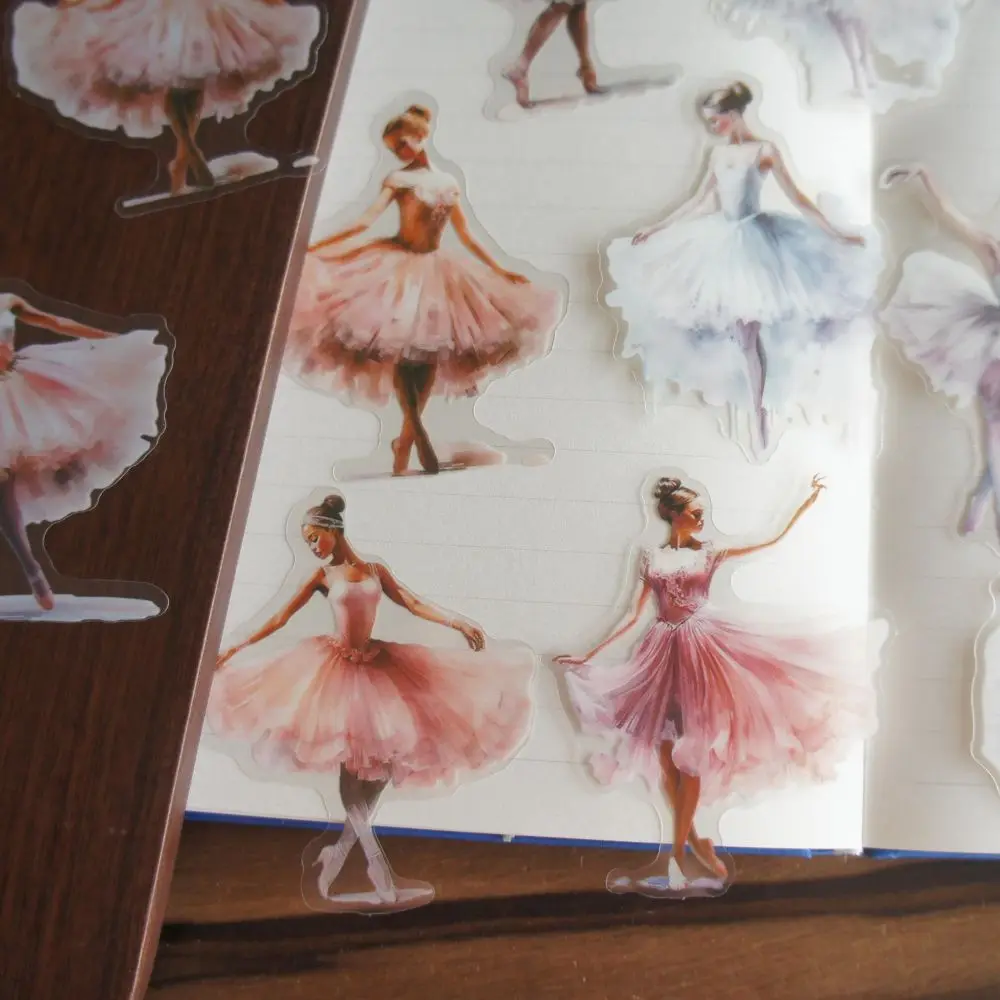 18pcs Elegant Ballerina Dancer Dancing Design PVC Sticker Scrapbooking DIY Gift Packing Label Decoration Tag