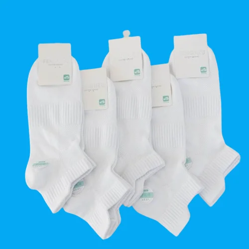 Calcetines deportivos de algodón para hombre, medias náuticas de malla fina transpirable, absorbentes del sudor, de Color sólido, para verano, 5/10 pares