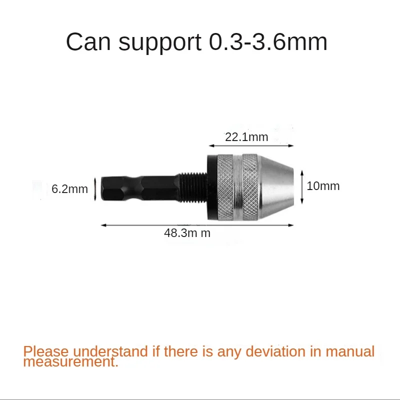 Keyless drill shaft chuck clamp mini chuck motor shaft fixture 1/4\