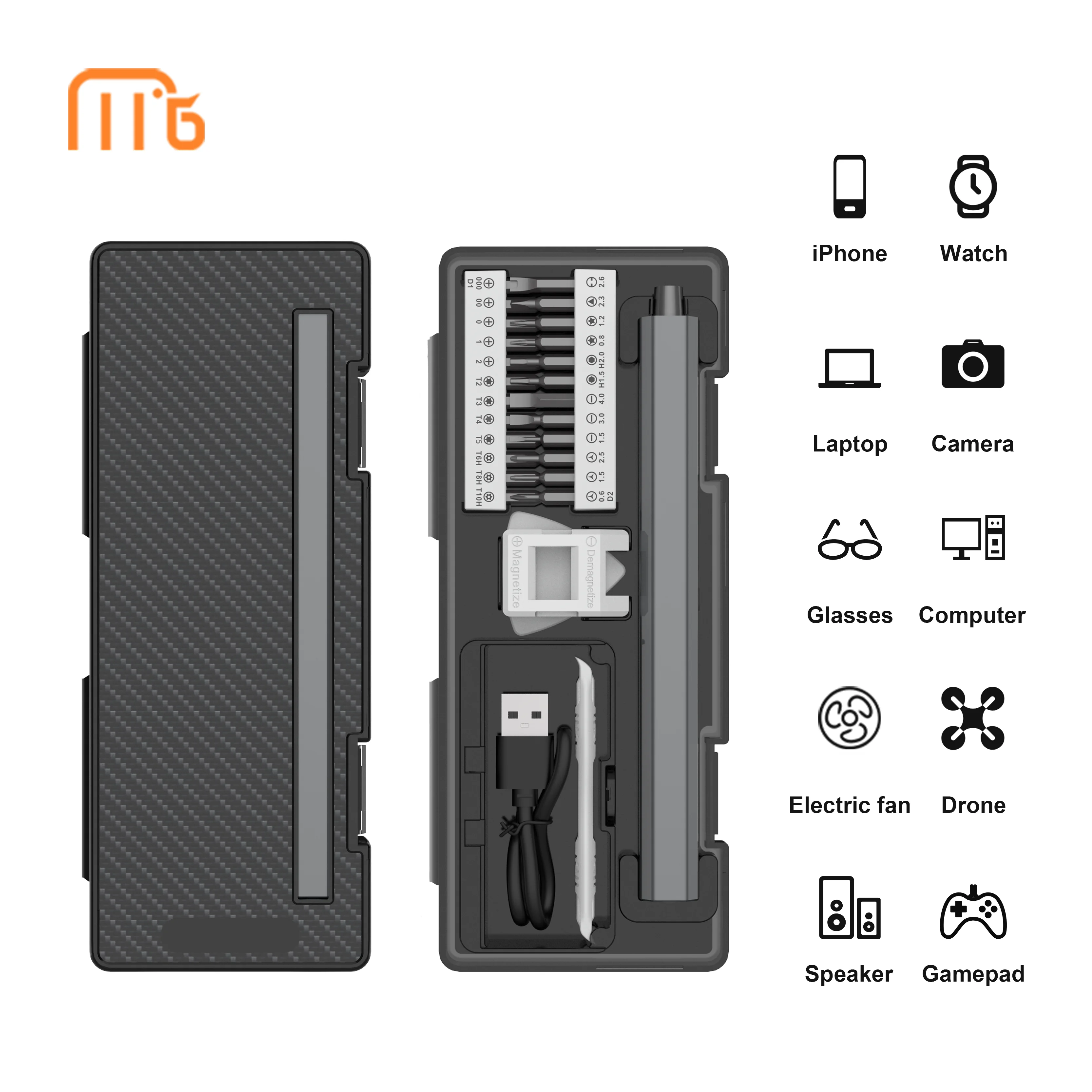 مجموعة مفك كهربائي صغير ، أدوات إصلاح دقيقة ، مفك براغي مغناطيسي ، رأس مع ضوء LED ، iPhone ، PC ، كاميرا ، DIY ، 30 في 1