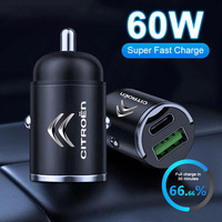 Car 200W Dual Port Mini USB Charger Ultra Fast Charging Cigarette Lighter Socket For Citroen C1 C2 C3 C4 C5 C6 C8 C4L DS3 DS4