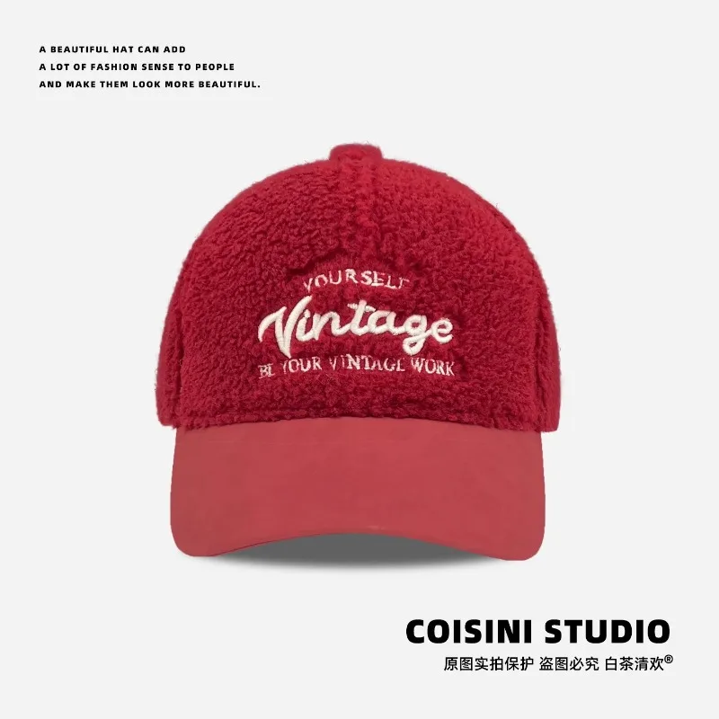 الكورية الرجعية إلكتروني التطريز الربط أفخم قبعات البيسبول النساء الخريف والشتاء الشارع الاتجاه تنوعا الدافئة الرجال القبعات
