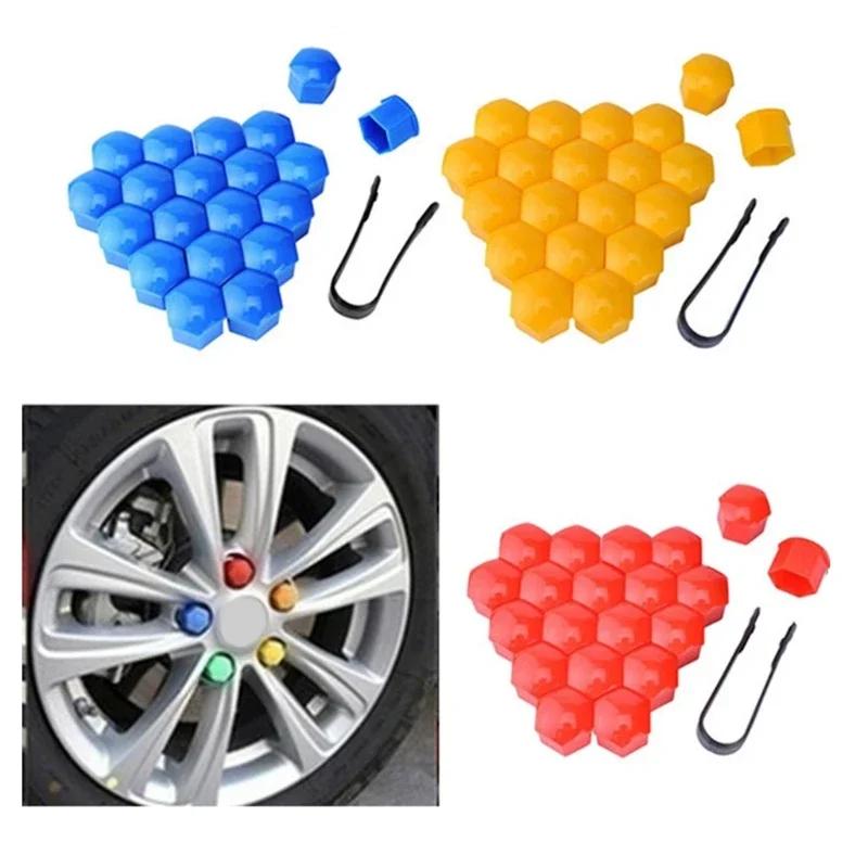 17mm 20pcs Car Wheel Nut Caps Covers Caps Anti-Rust Auto Screw Cover Car Tyre Nut Exteriors Decoration