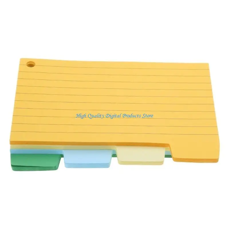 U2JE 4 Colors Tabbed Index Cards 100 Sheets Colorful Flash Cards Note Card Revision Cards for Learning Note Taking To-do-list