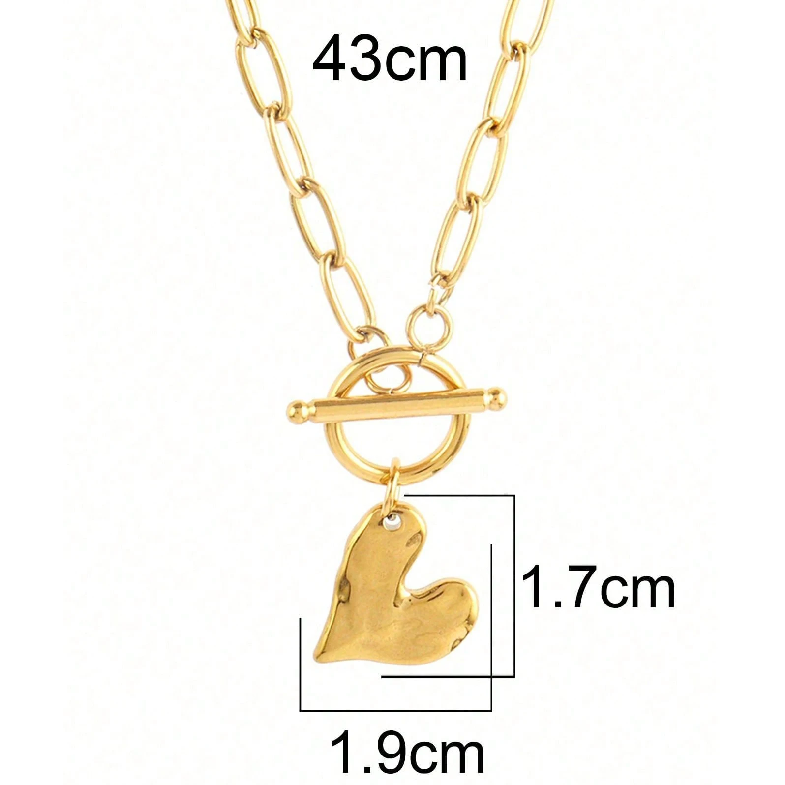 Gold Color Heart Pendant Lock Closure Women Necklace Romantic Forever Love Silver Color Link Chain Trendy Women Jewelry Gift