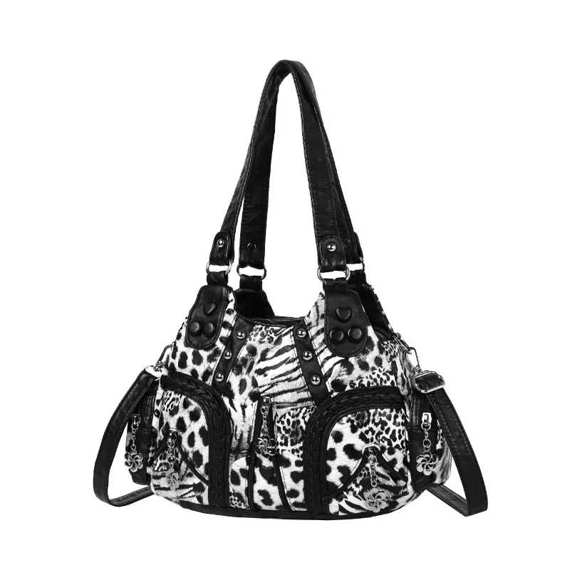 Einfarbige Leder-Wickeltasche Damen Schultertasche Hochwertige Klassische Vintage Retro Quadratische Umhängetasche Geschäfts-Pendlertasche