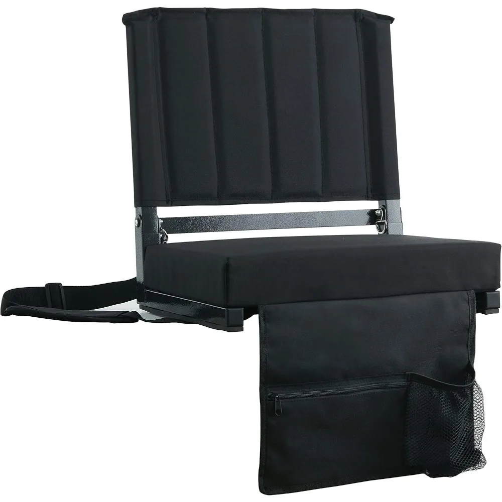 

Stadium Seats with Back Support Bleacher Chairs with Back and Cushion Thick Padded Bleacher Seats Includes Shoulder Strap