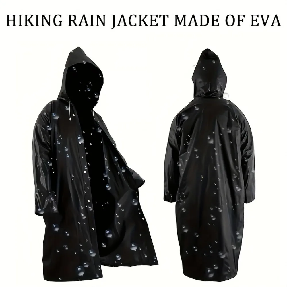 Unisex Adult Rain Poncho - Waterproof Hooded Outdoor Raincoat with Durable EVA Material, Ideal for Hiking, Travel, and Fishing