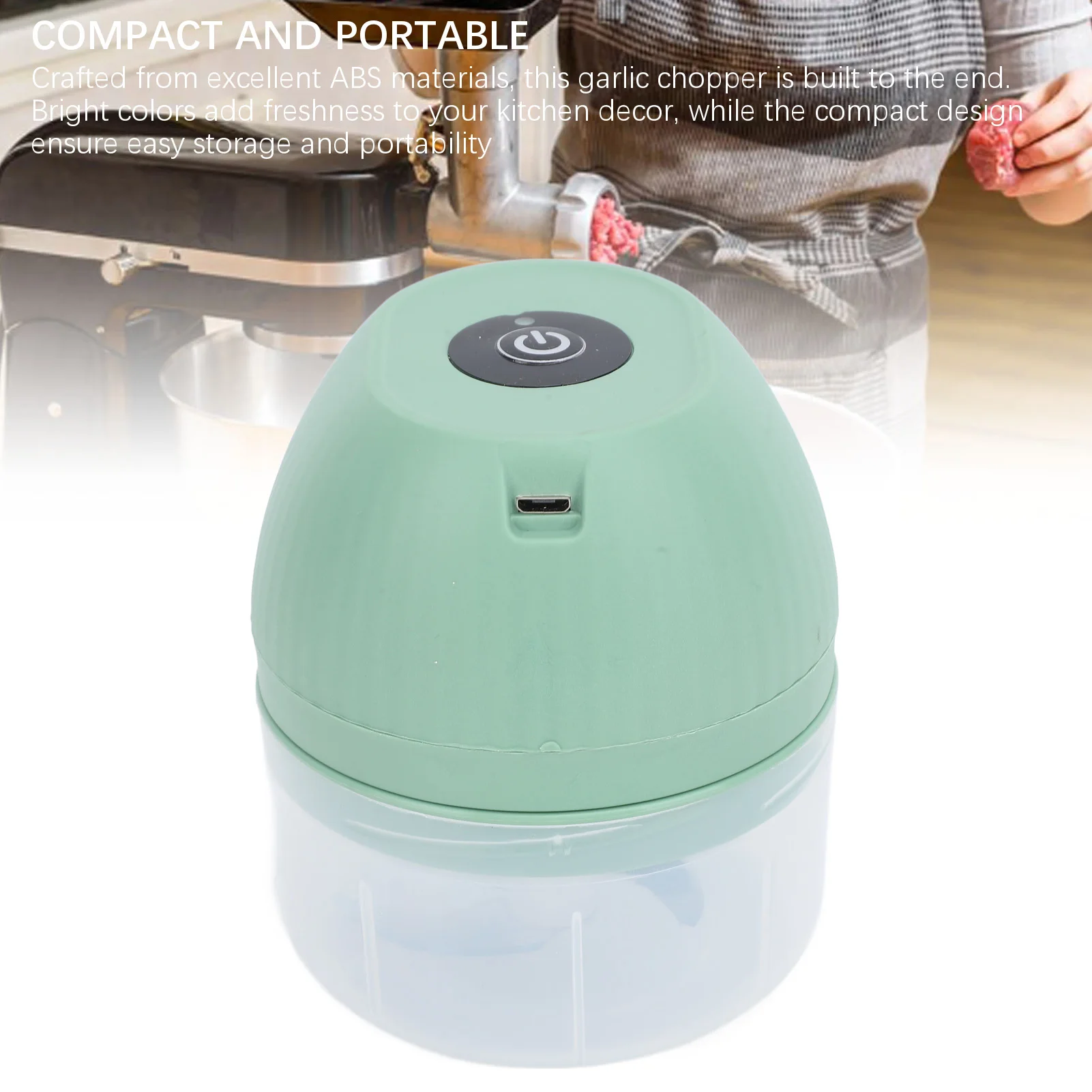 مفرمة ثوم كهربائية صغيرة 250 مللي لاسلكية متعددة الوظائف للمطبخ والخضروات والبصل ومفرمة طعام محمولة خفيفة #3