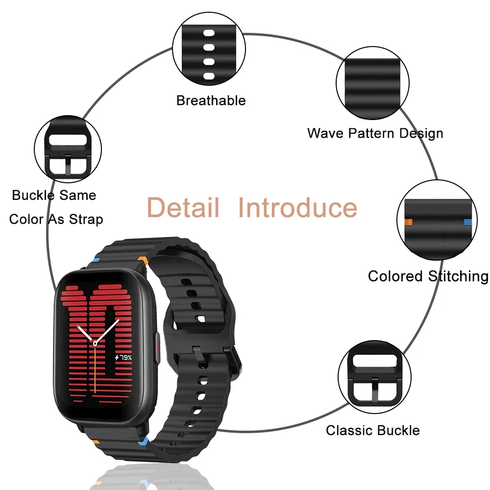 Cinturino in silicone compatibile con Amazfit Active 42mm GTS4 43mm GTS 4 Mini 42mm Cinturino leggero per Amazfit Active 20mm Band