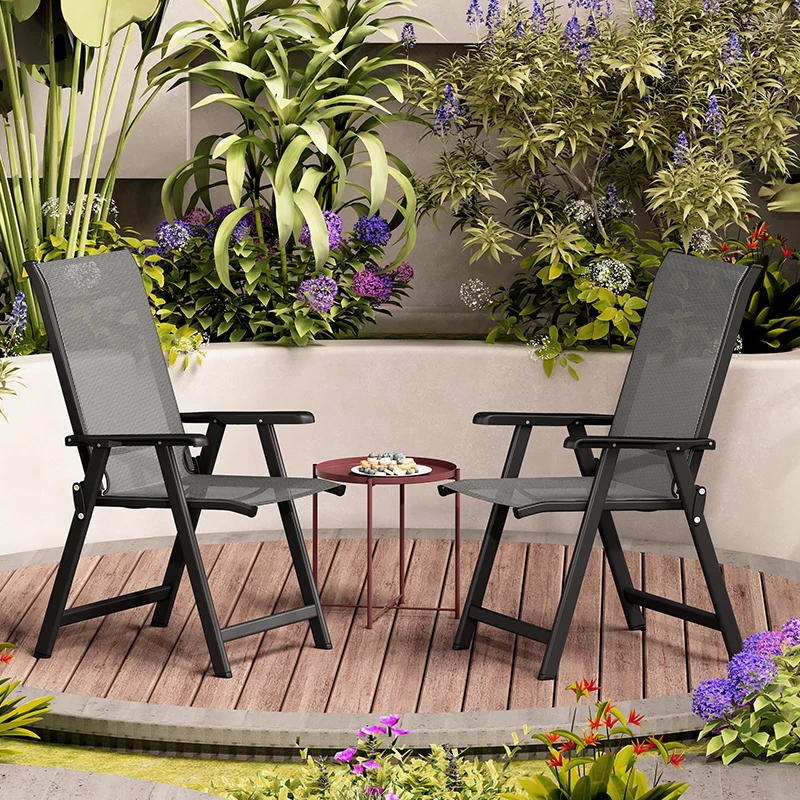 

‌Waterproof Portable Folding Chair for Balcony Office Camping Heavyweight Computer Seat Sun-Resistant Tear-Proof Backrest Design