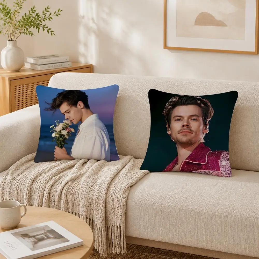 Singer H-harry Styles Cushion Cover Plush Decorative Pillow Case With Hidden Zipper Cutecore Room Decor For Home