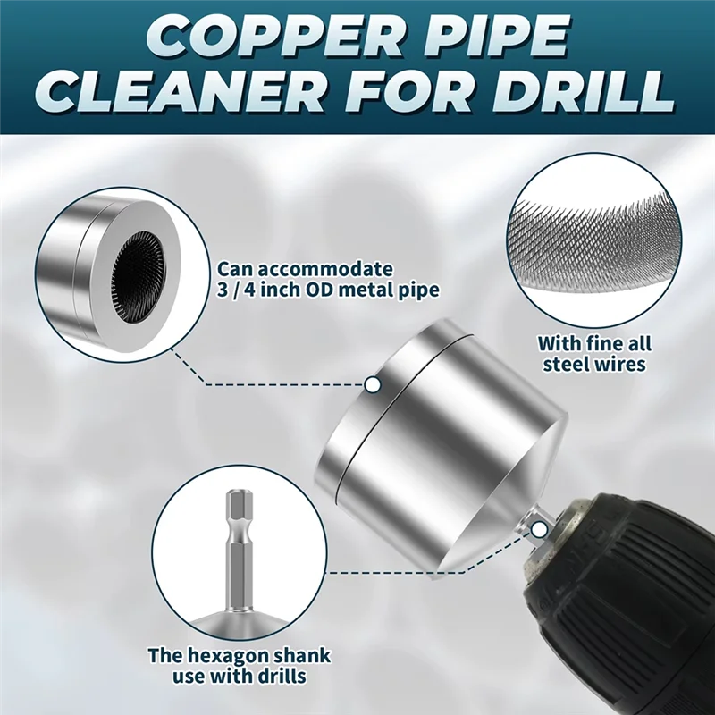 

Classy-15/22MM Copper Pipe Cleaning Brush Electric Drill Universal Rust Remover Wire Brush Polishing Tool 2 Pieces