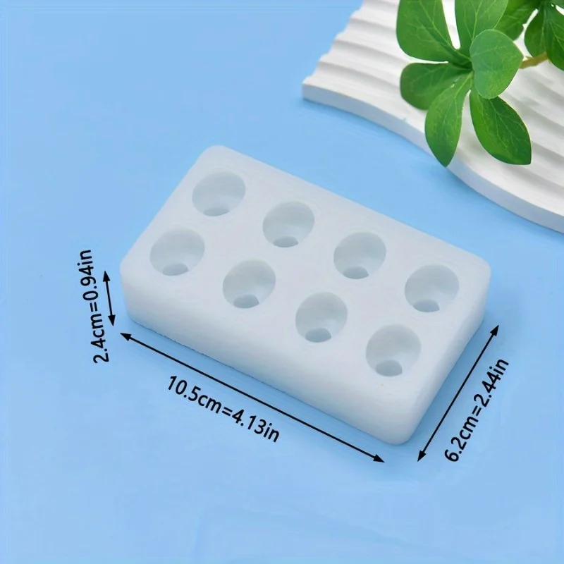 8-Cavity Mini Silicone Rubber Duck Mold - 1pc, Duck Shaped