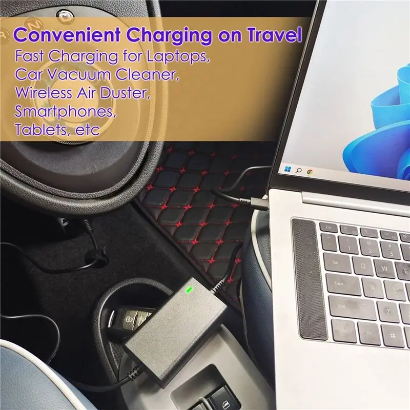 ABGI 5X 100W 12V-24V Universal Car USB-C PD 5V 9V 12V 15V 3A 20V 5A for Laptops Tablets