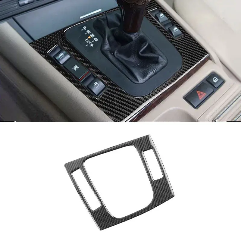 Image of Weiche Carbon Faser Auto Zubehör Center Getriebe Shift Panel Rahmen Abdeckung Trim Für BMW 3er E46 1999 2000 2001 2002 2003 2004